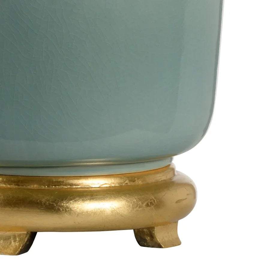 Sea Mist Glaze/Antique Gold Leaf