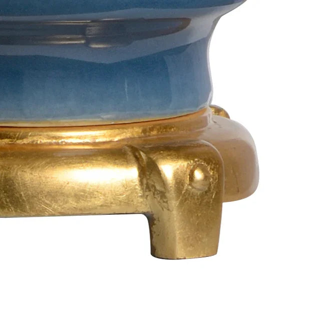 Turkish Blue Glaze/Antique Gold Leaf