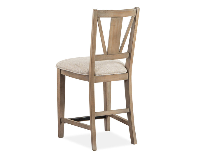 Paxton Place Dovetail Grey Upholstered Counter Chair - Set of 2 - D4805-82