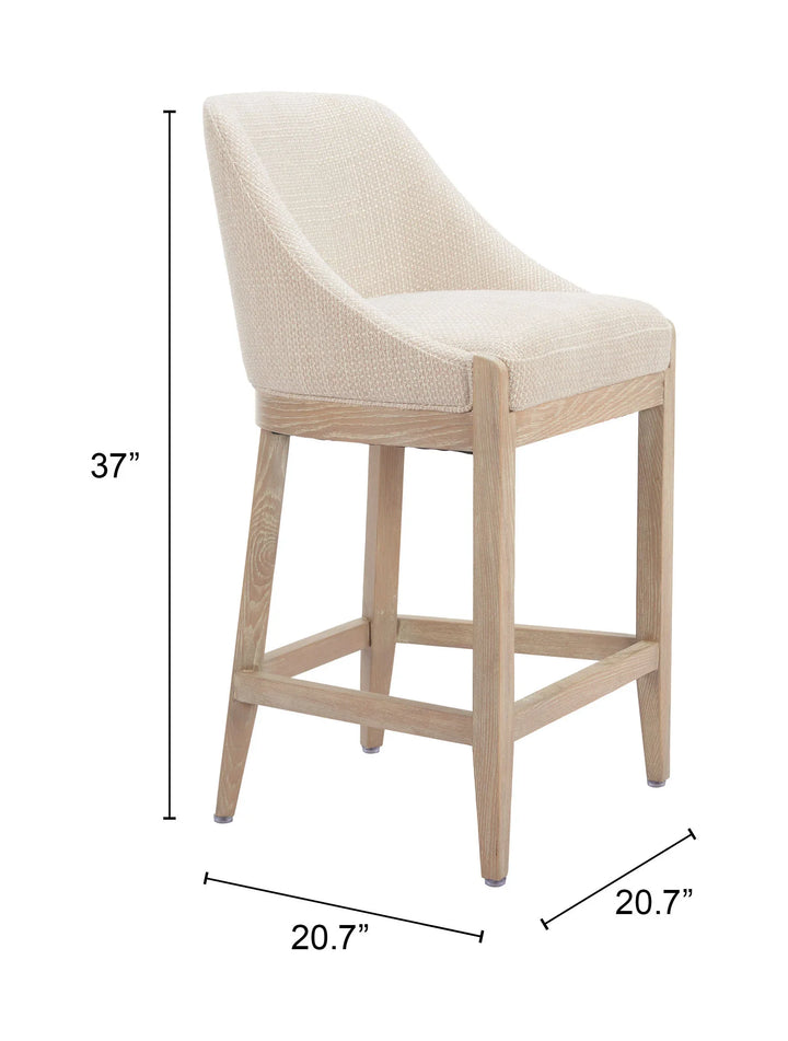 Calmo Counter Stool Beige - AmericanHomeFurniture