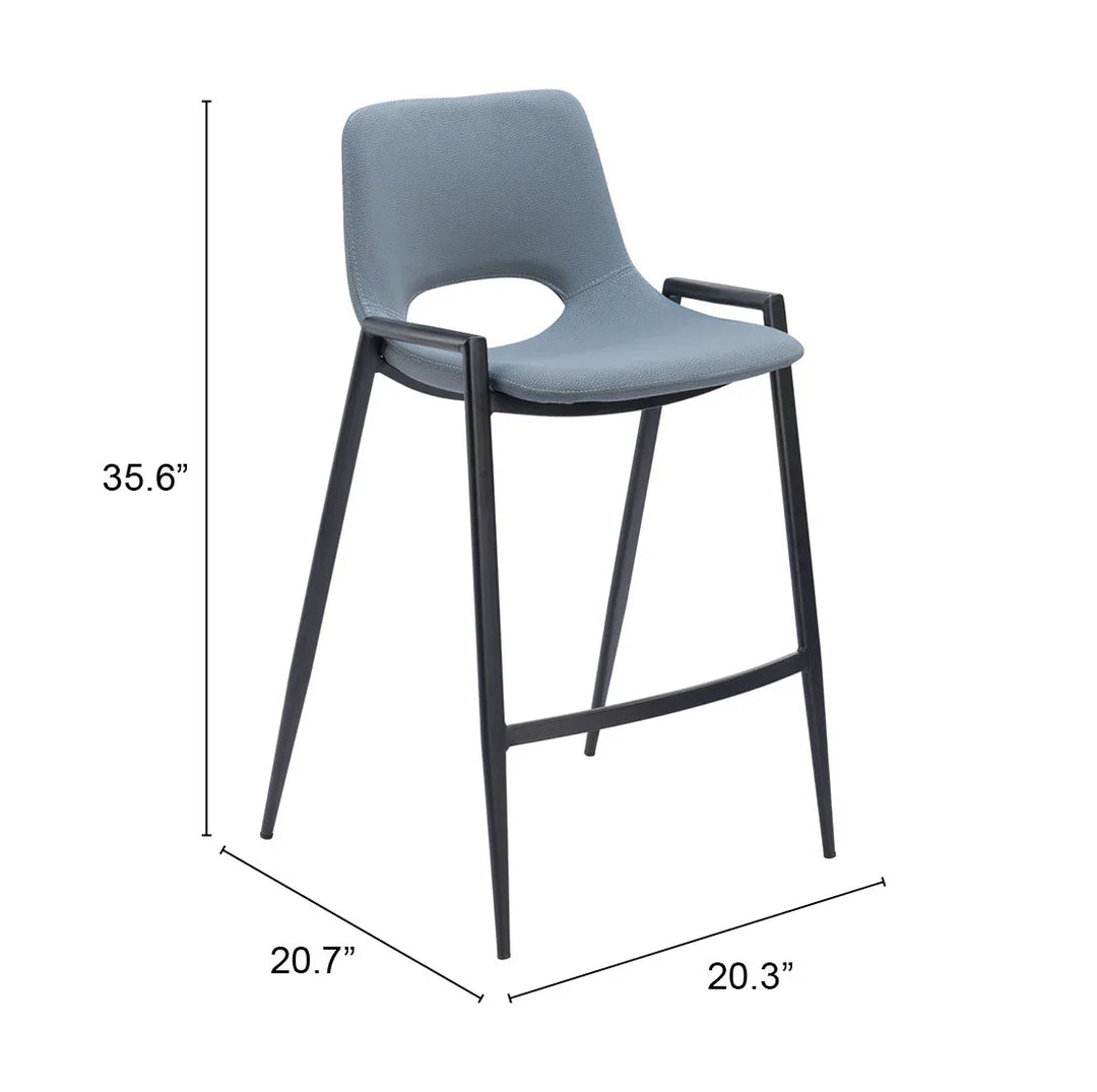 Desi Counter Stool (Set of 2) Azure Gray - AmericanHomeFurniture