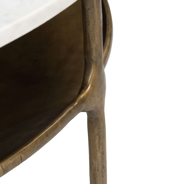 Bild Coffee Table White & Brass - AmericanHomeFurniture