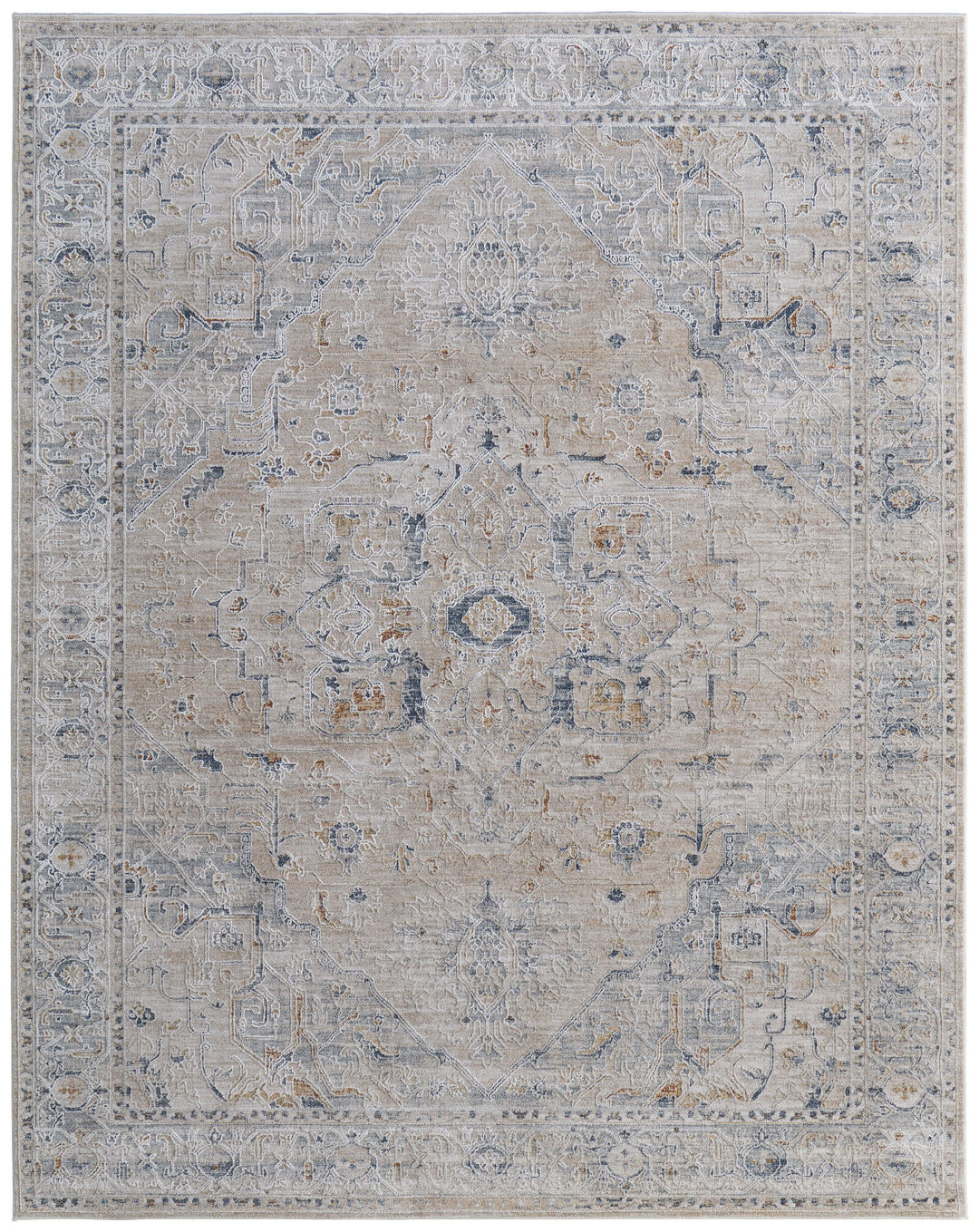 Rectangle/5' x 7'6"/Beige/Blue