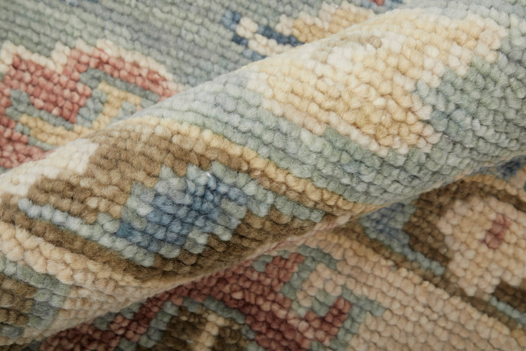 Round/8' x 8' /Blue/Ivory