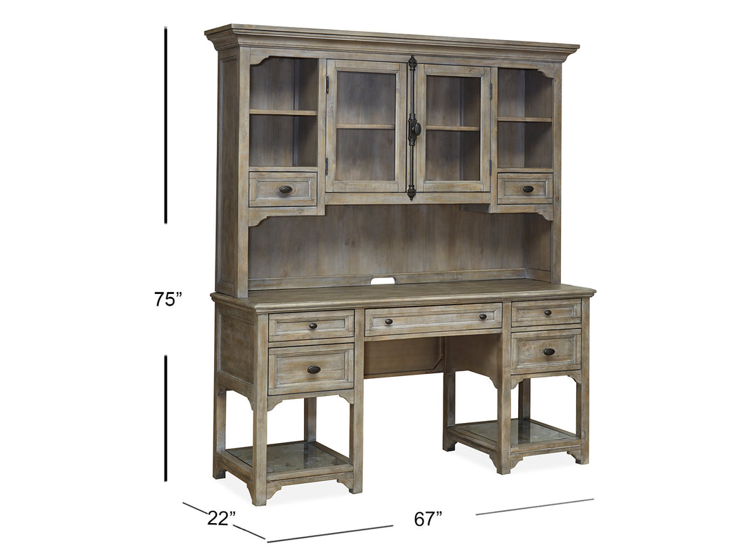 Tinley Park Dove Tail Grey Desk With Hutch - H4646-05