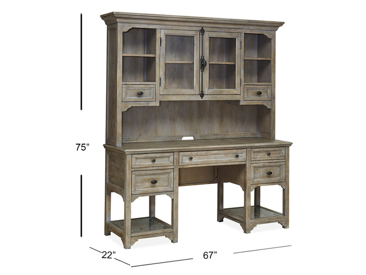 Tinley Park Dove Tail Grey Desk With Hutch - H4646-05