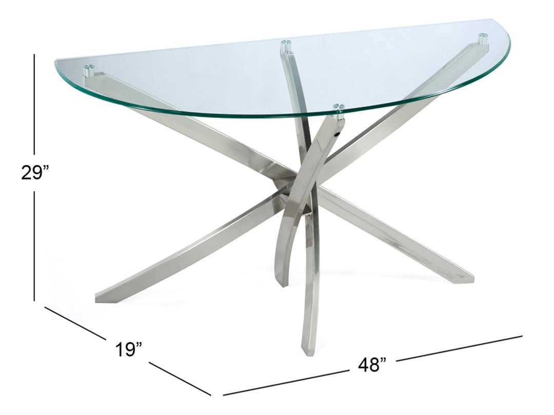 Zila Brushed Nickel Demilune Sofa Table - T2050-75