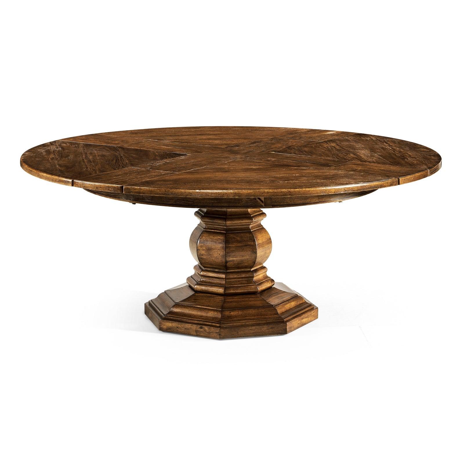 Jonathan Charles Casual Accents Country Walnut Round Extendable Dining Table 59" DINING TABLES
