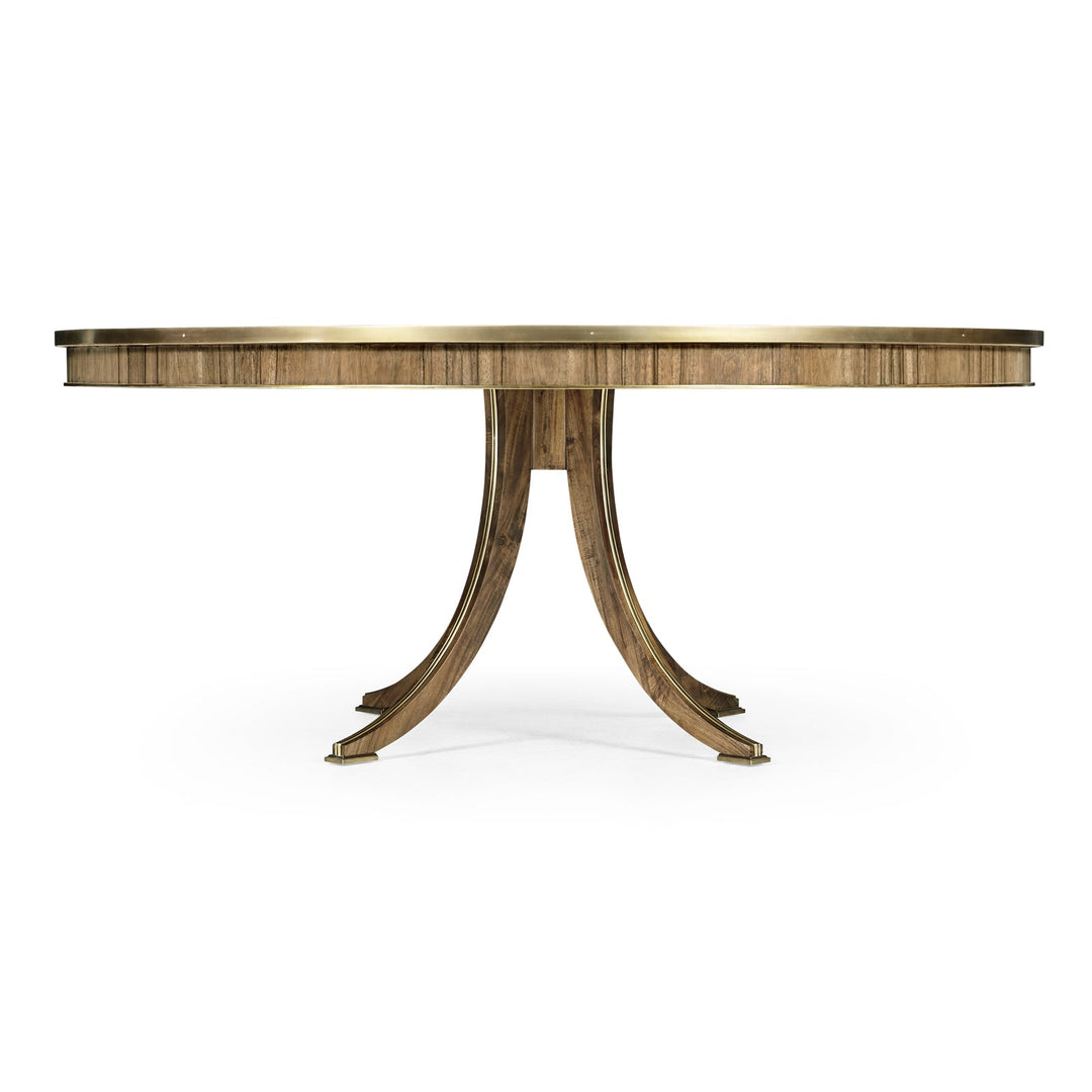 Hamilton Round Golden Amber Dining Table - Jonathan Charles - AmericanHomeFurniture