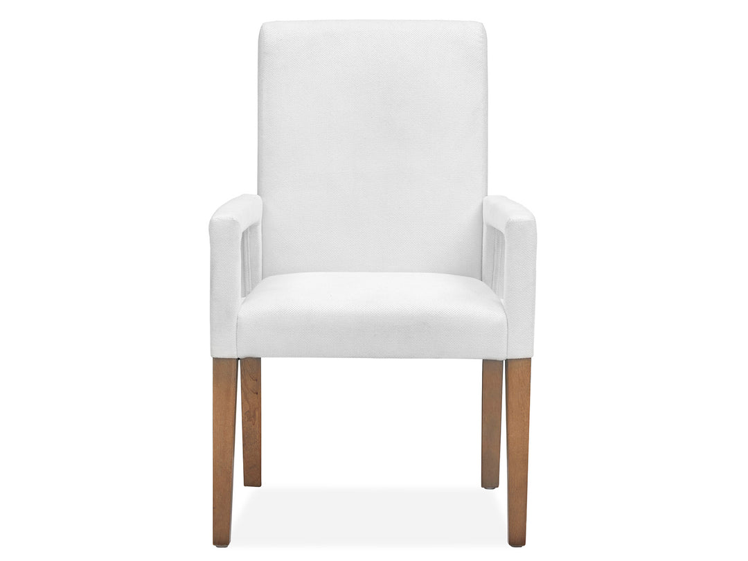 Lindon Belgian Wheat White Upholstered Arm Chair - Set of 2 - D5570-73W