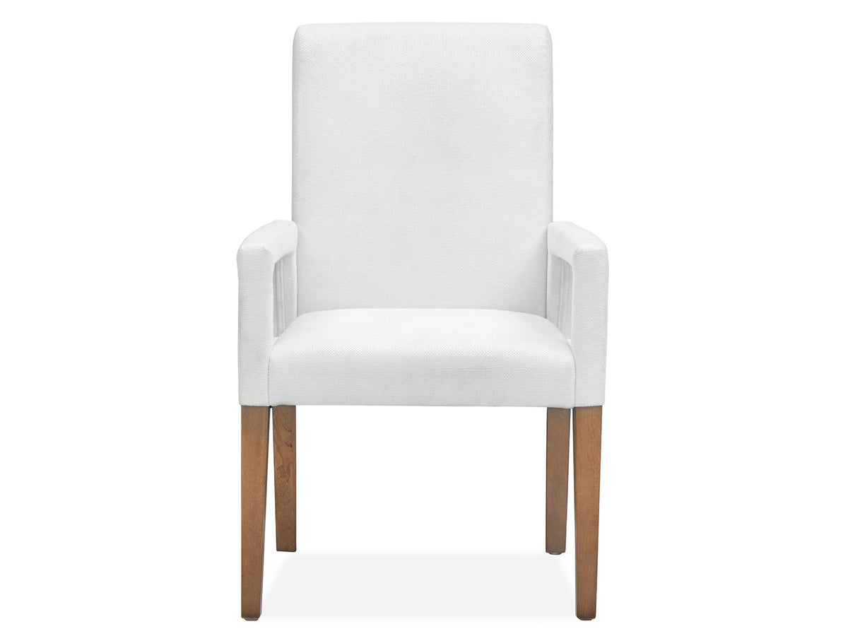 Lindon Belgian Wheat White Upholstered Arm Chair - Set of 2 - D5570-73W