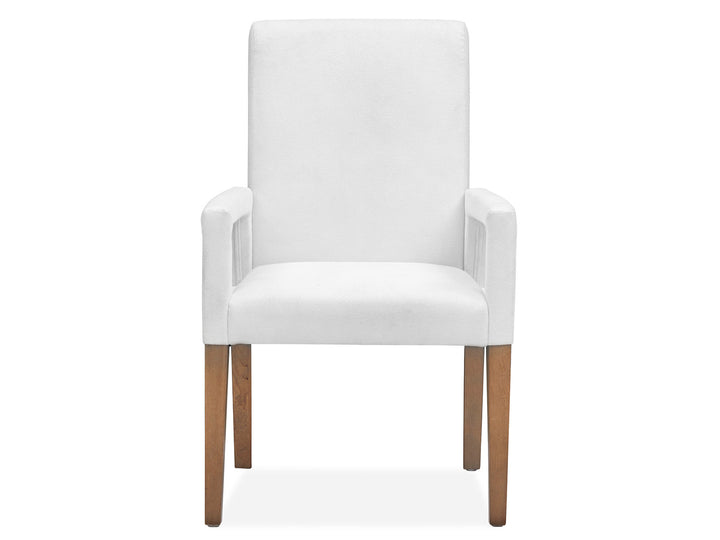 Lindon Belgian Wheat White Upholstered Arm Chair - Set of 2 - D5570-73W