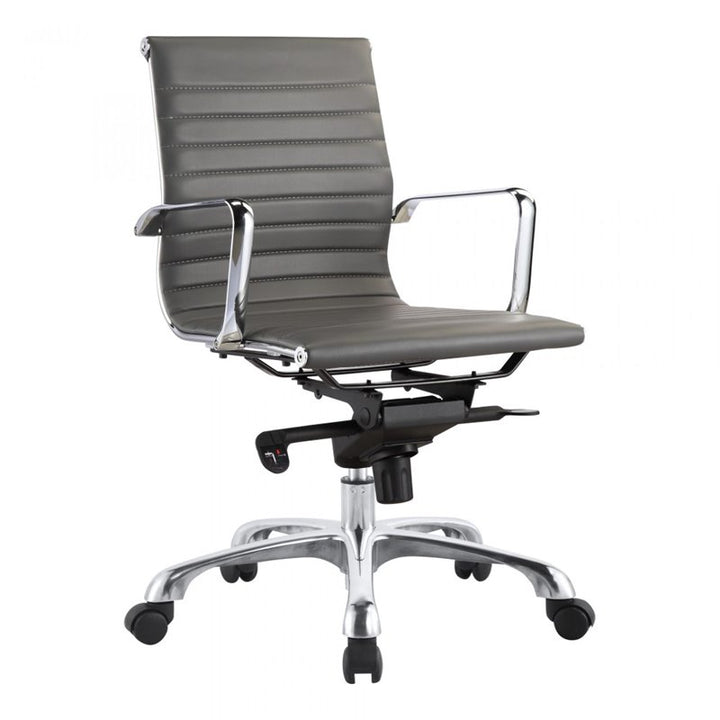 American Home Furniture | Moe's Home Collection - Studio Swivel Office Chair High Back Grey Vegan Leather