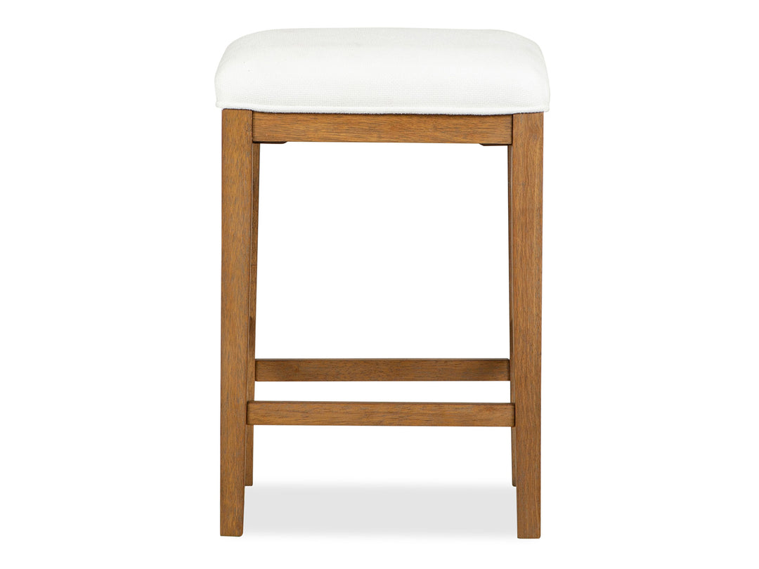 Lindon Belgian Wheat White Upholstered Stool - T5570-38W