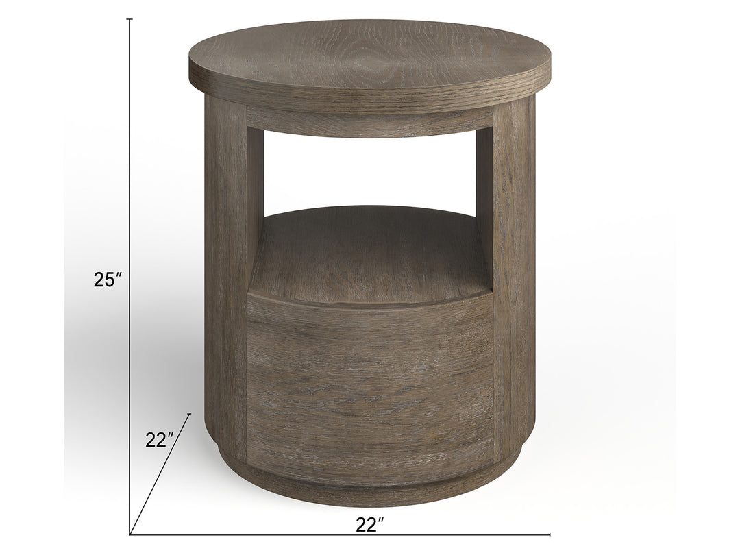 Bosley Lt. Brown Porpoise Round End Table - T5693-05
