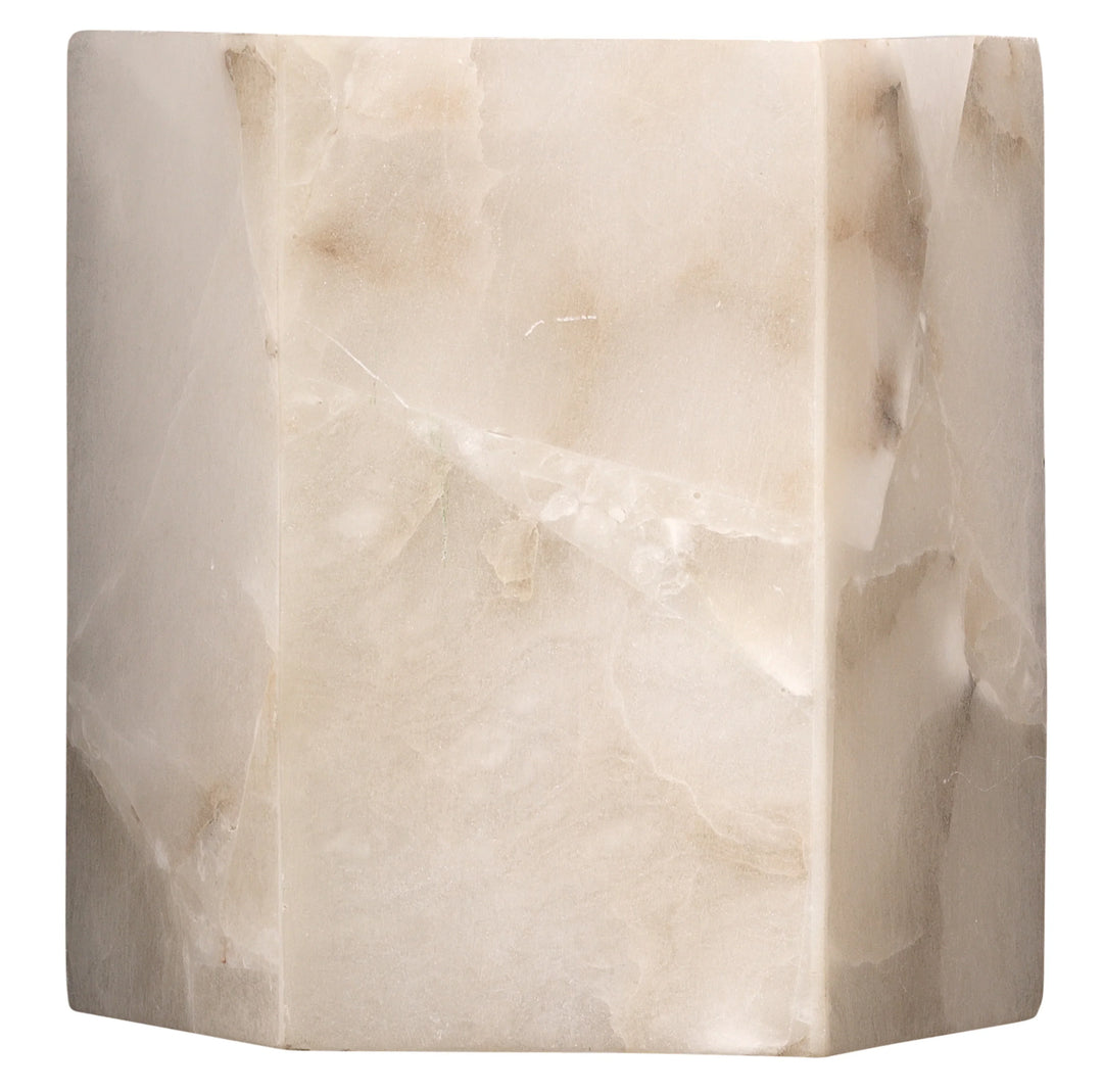 Borealis 1-Light Alabaster Hexagon Wall Sconce - AmericanHomeFurniture