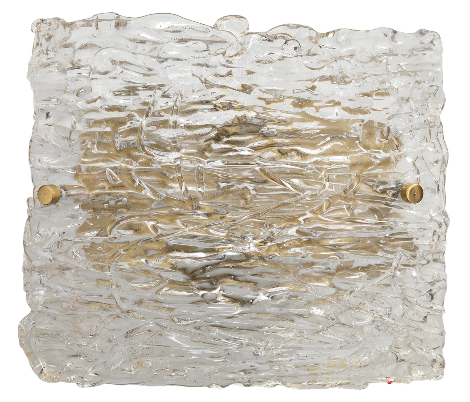 Jamie Young Swan Curved Glass Sconce, Large, Clear Textured Glass and Antique Brass Metal WALL SCONCES