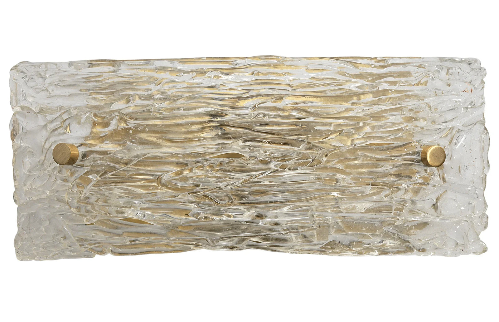 Jamie Young Swan Curved Glass Sconce, Small, Clear Textured Glass and Antique Brass Metal WALL SCONCES