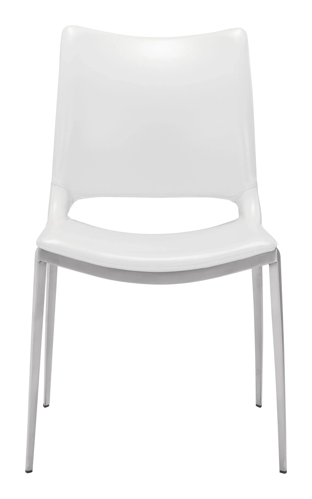 Ace Dining Chair (Set of 2) White & Silver - AmericanHomeFurniture