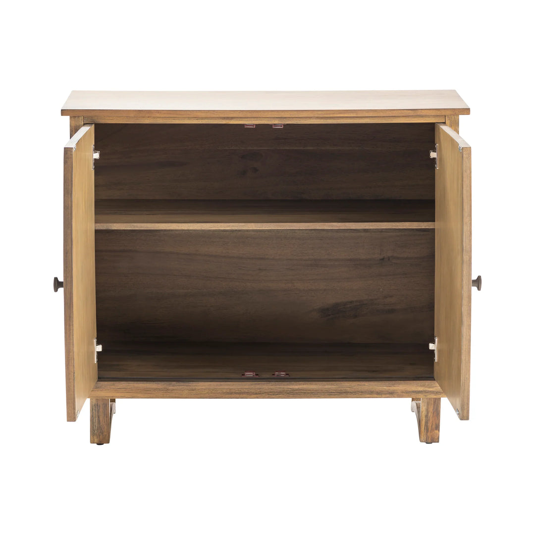 Two-Door Wood Cabinet With Carved Overlay - AmericanHomeFurniture