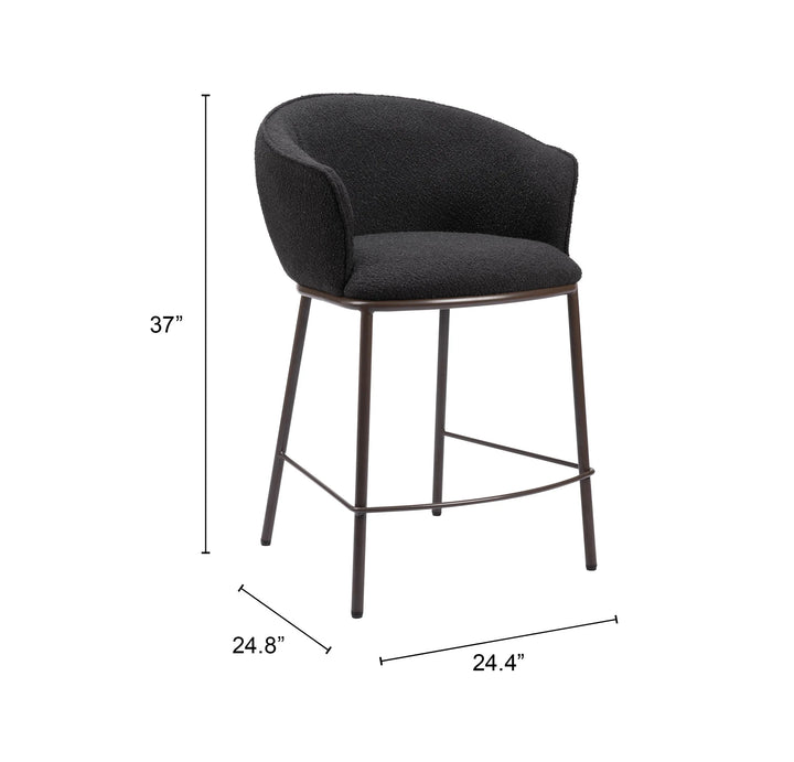 Essen Counter Stool Black & Bronze - AmericanHomeFurniture