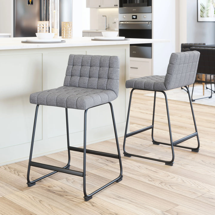 Pago Counter Stool (Set of 2) Gray - AmericanHomeFurniture