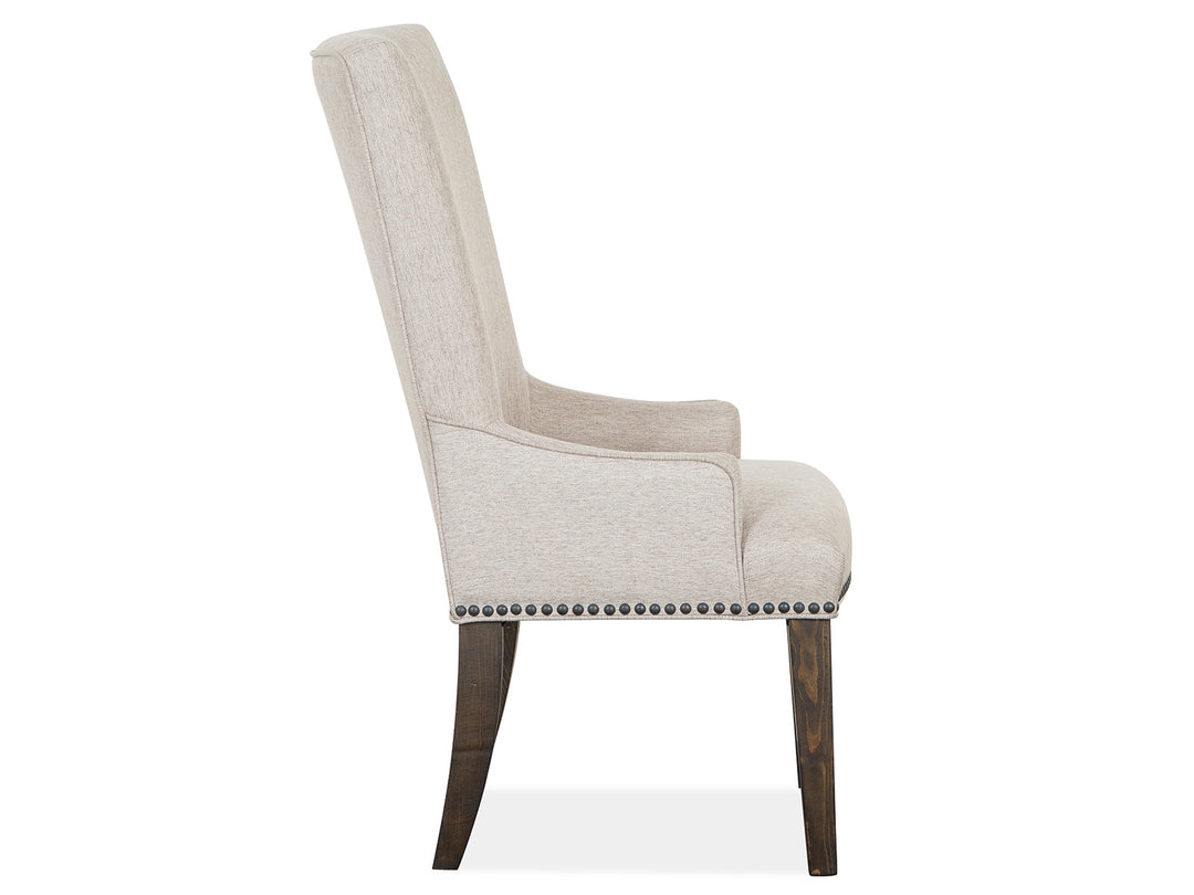 Bellamy Peppercorn Upholstered Host Chair - Set of 2 - D4796-63