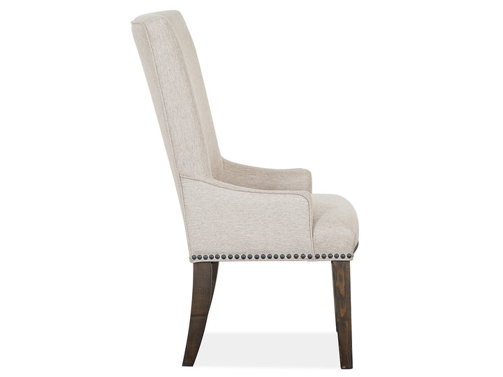 Bellamy Peppercorn Upholstered Host Chair - Set of 2 - D4796-63