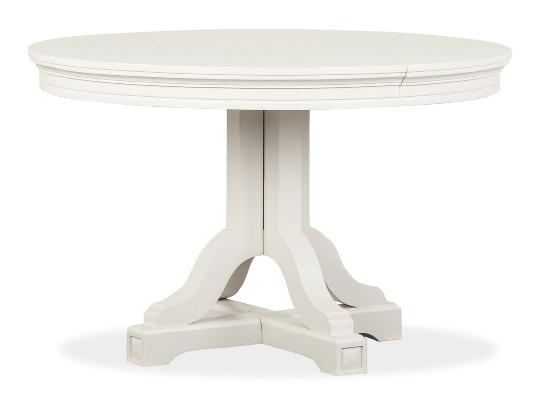 Willowbrook Egg Shell White Extendable 48" Round Dining Table - D5324-25