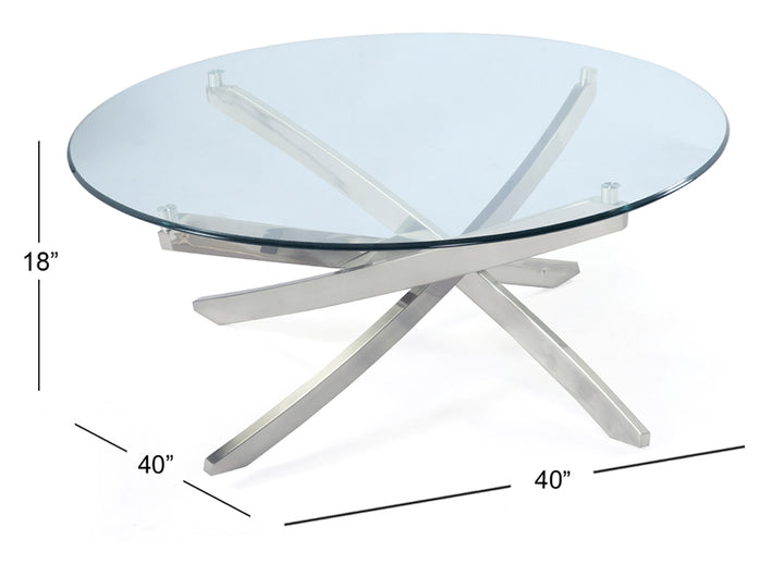 Zila Brushed Nickel Round Cocktail Table - T2050-45