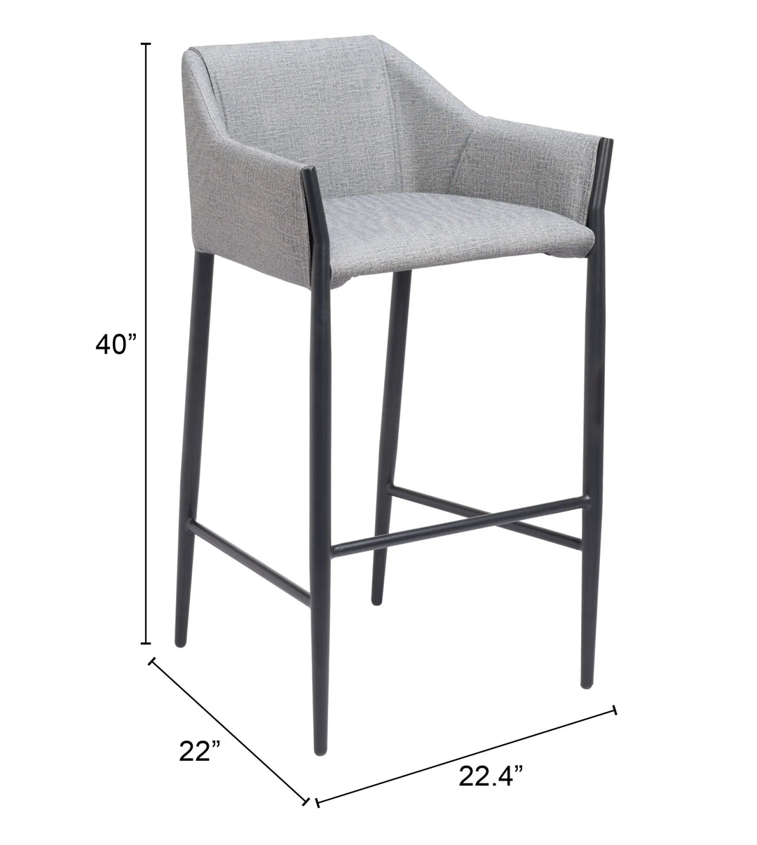 Andover Barstool Slate Gray - AmericanHomeFurniture