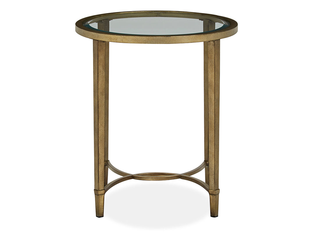 Copia Antiqued Silver With Gold Tint Oval End Table - T2114-07
