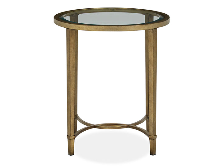 Copia Antiqued Silver With Gold Tint Oval End Table - T2114-07
