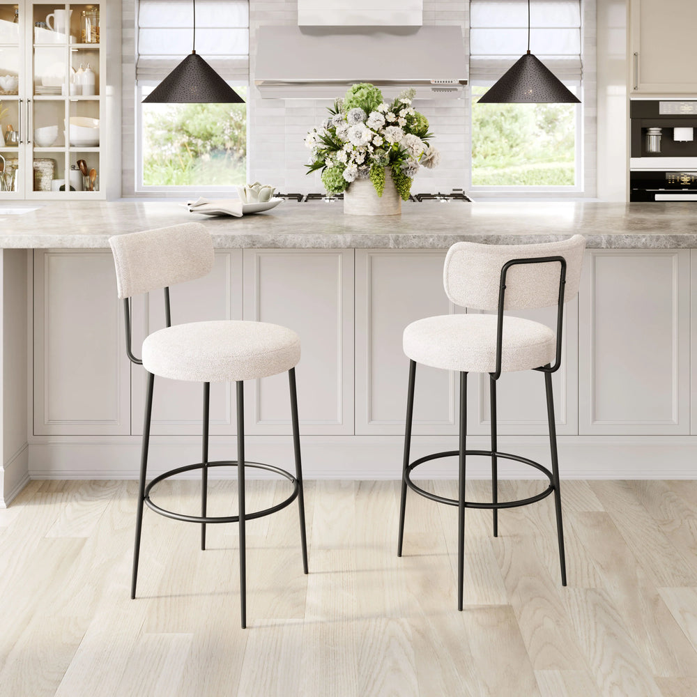 Blanca Barstool (Set of 2) Ivory - AmericanHomeFurniture