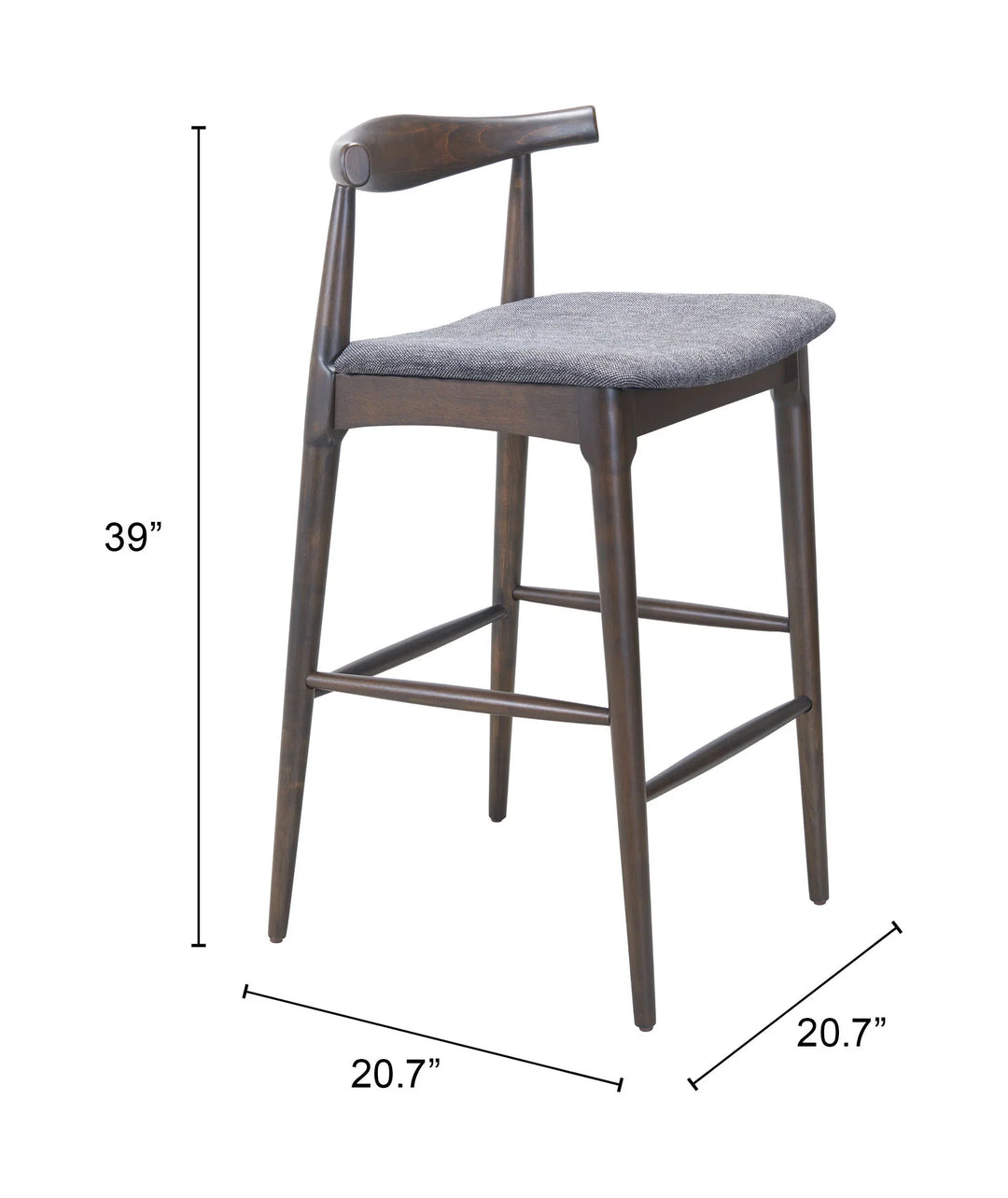 Tuzka Barstool (Set of 2) Gray & Espresso - AmericanHomeFurniture