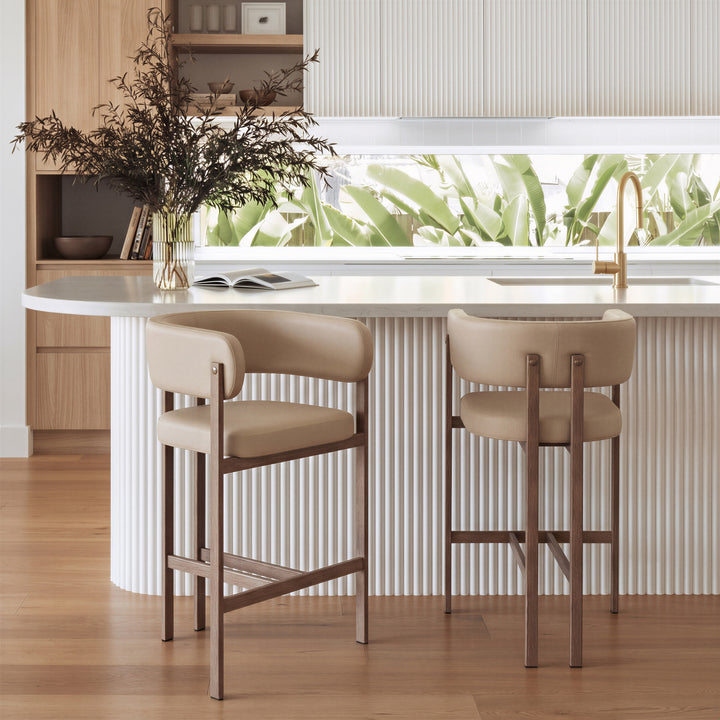 Ruge Counter Stool (Set of 2) Beige - 111239