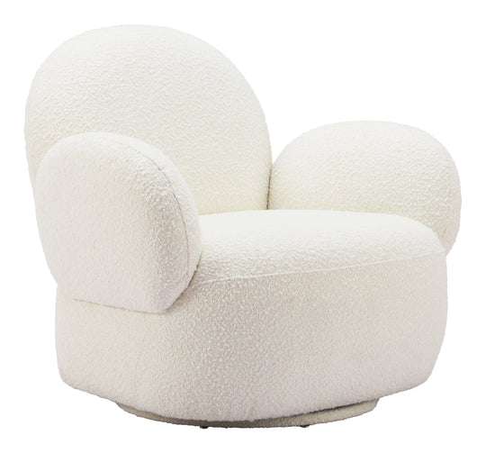 Zuo Pilka Swivel Chair White ACCENT + LOUNGE CHAIRS
