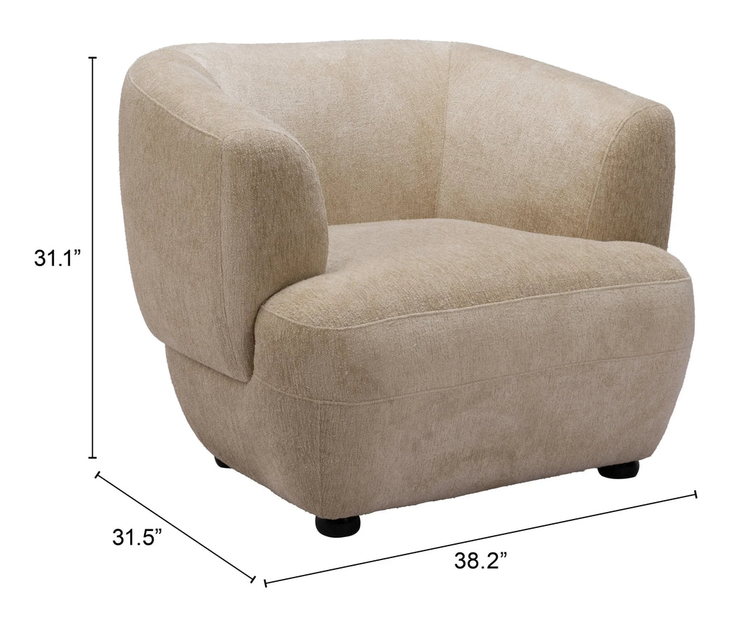 Bekker Accent Chair Golden Beige - AmericanHomeFurniture