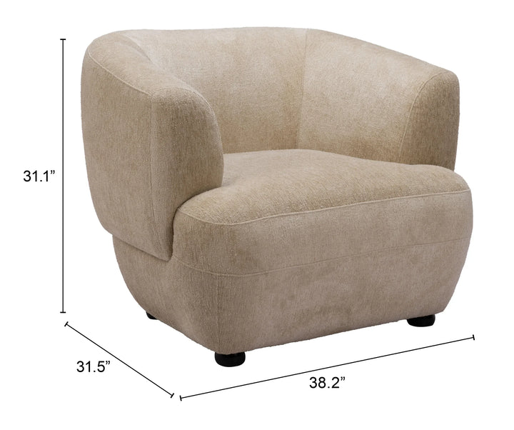 Bekker Accent Chair Golden Beige - AmericanHomeFurniture