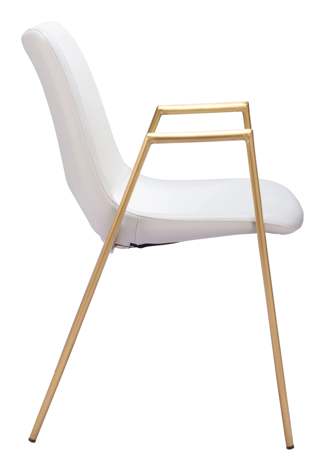 Desi Dining Chair (Set of 2) White & Gold - AmericanHomeFurniture