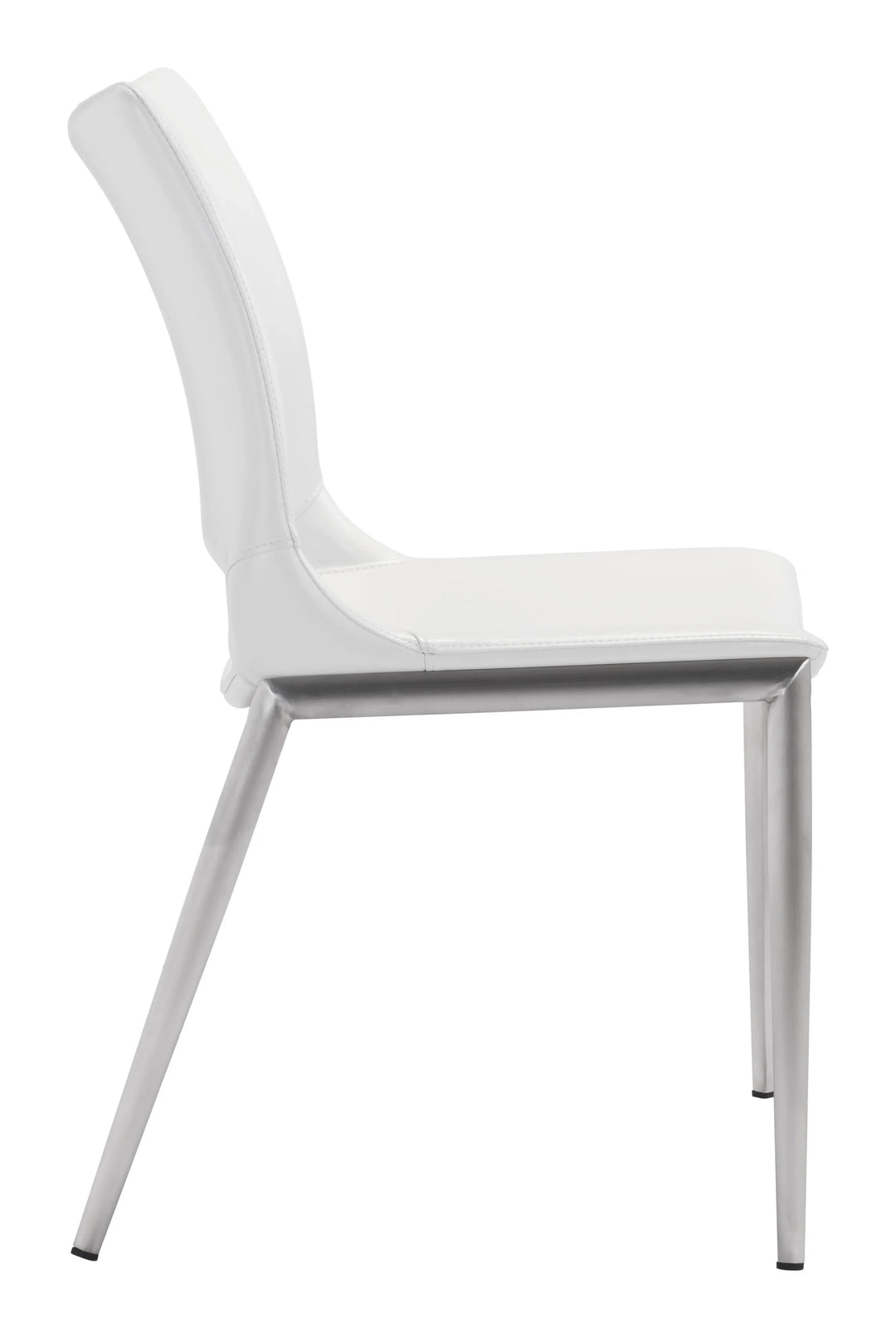 Ace Dining Chair (Set of 2) White & Silver - AmericanHomeFurniture
