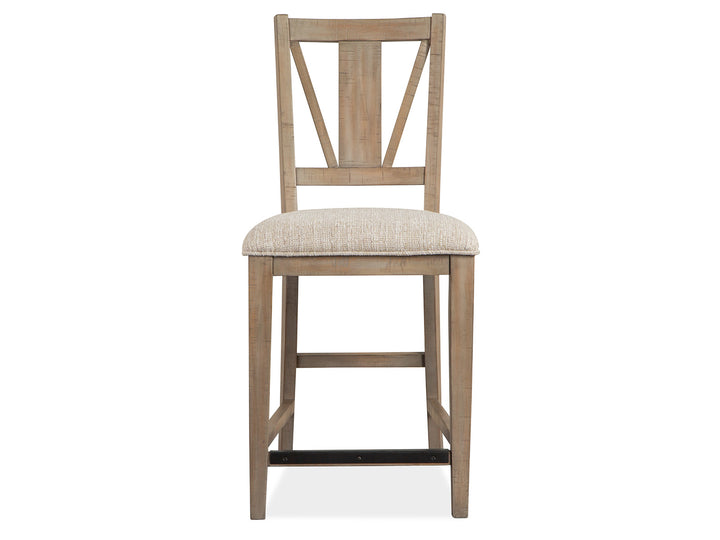 Paxton Place Dovetail Grey Upholstered Counter Chair - Set of 2 - D4805-82