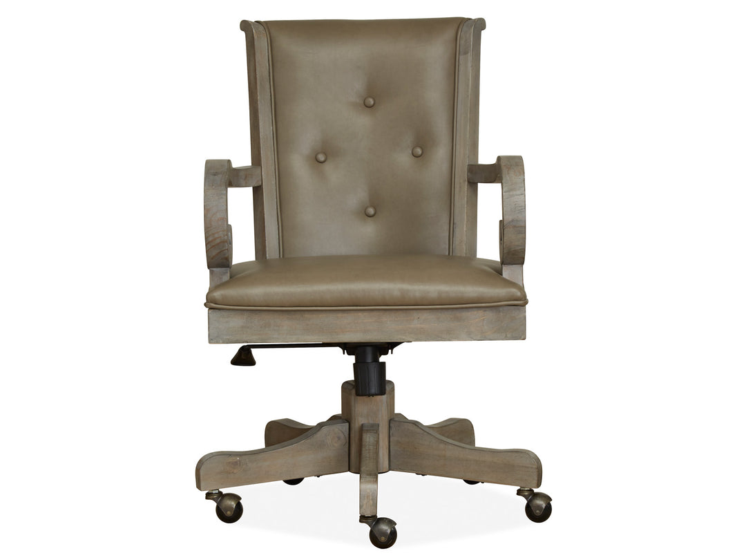 Tinley Park Dove Tail Grey Fully Upholstered Swivel Chair - H4646-83