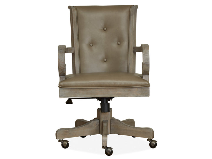 Tinley Park Dove Tail Grey Fully Upholstered Swivel Chair - H4646-83