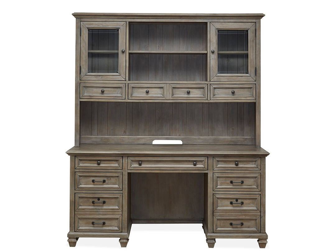 Lancaster Dovetail Grey Credenza With Hutch - H4352-30H
