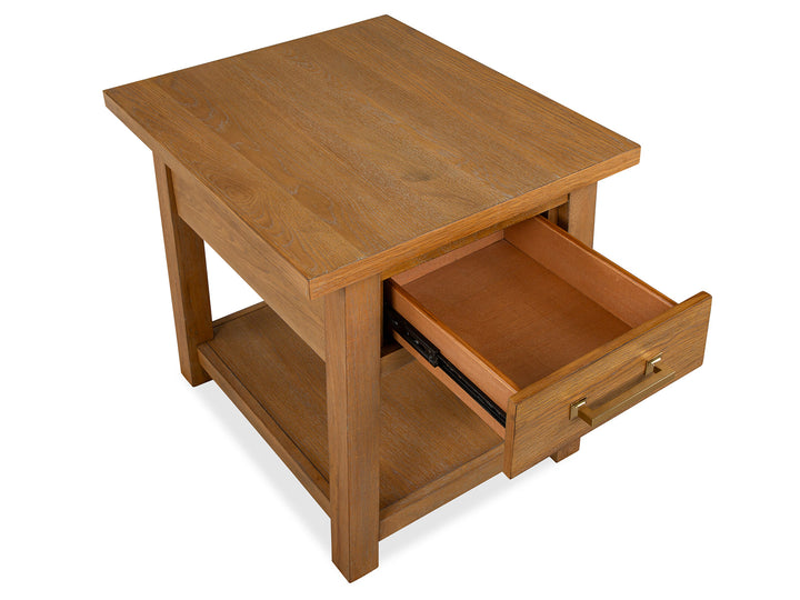 Lindon Belgian Wheat Drawer End Table - T5570-02