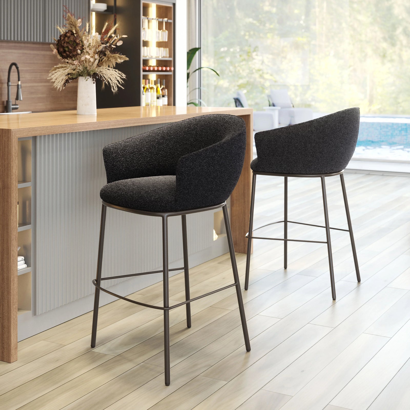 Zuo Essen Barstool Black & Bronze BAR STOOLS + COUNTER STOOLS