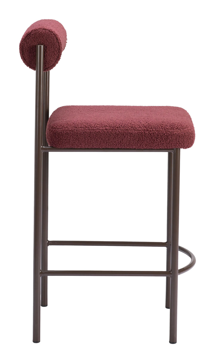 Livorno Counter Stool (Set of 2) Red & Bronze - AmericanHomeFurniture