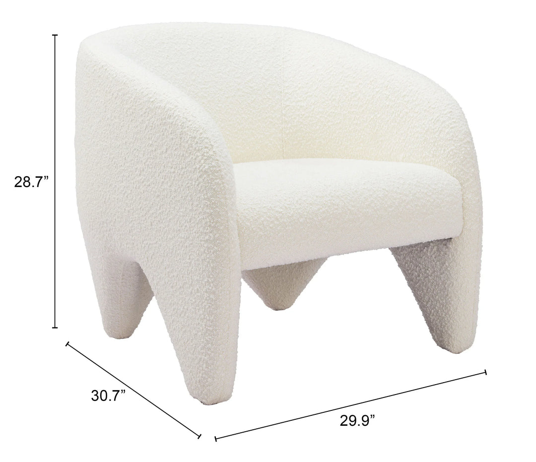 Lopta Accent Chair White - AmericanHomeFurniture