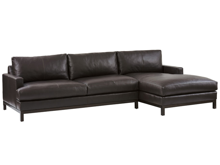 Horizon Leather Sectional - LAF Chaise, Bronze Leather, Fabric 40